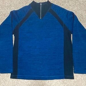 REI Men's Two-Tone Blue Zip-Up Sweater